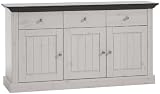 Steens 31702513 Sideboard Monaco 78 x 145 x 46.5 cm Kiefer massive, wei&szlig; und dunkelbraun