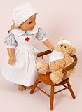 FRILLY LILY VINTAGE STYLE NURSES OUTFIT FOR SMALL DOLLS AND BEARS 14-18 INS [ 35-45 CM]OUTFIT ONLY