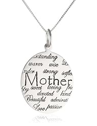 Sterling Silver "Mom" Circle Graffiti Pendant Necklace, 18"