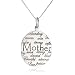 Sterling Silver "Mom, Understanding, Warm, Wise, Strong, Loving, Sweet, Devoted, Beautiful, I Love You" Circle Graffiti Pendant Necklace , 18"