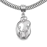 Loving Family® Sterling Silver Heart Gift Charm Parents and 3 Children - Fits Pandora European Charm Bracelets