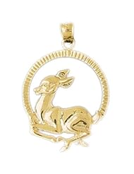 Dazzlers Solid 14k Gold Gazelle Charm Pendant Available in three colors from jewelsberry (weights: 3.2 grams only)