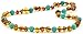 Amber Teething Necklace {0055} for Baby Mixed with Turquoise Beads - Unisex - 12.6 inches (32 cm) - AmberJewelry - Hand-Made from Baltic Amber Beads (12.6 inches (32 cm), Cognac / Turquoise (Green))