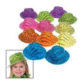 Neon Animal Print Gangster Hats (1 dz)