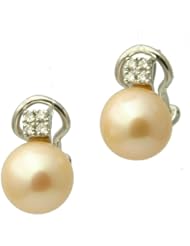 1416 - 18K Pearl Stud Earrings - White