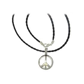 Stainless Steel, 25mm X 35mm, Peace Sign, Pendant 18