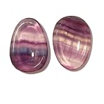 Fluorite Slab 01 Set of 2 Worry Stone Rainbow Purple Green Top Quality Crystal Healing