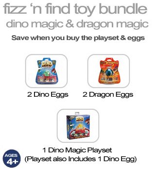 Childrens Toyshop  Toys : Dino Magic & Dragon Magic Fizz 'n Find Toy Bundle - Playset and Collectible Dinos & Dragons - Wild Planet Toys