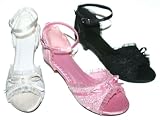 Girls Eyelet Lace Ankle Strap Dress Party Shoes