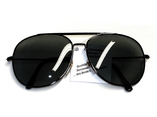 Tedd Haze Pilotenbrille Classic Black mit Brillen Beutel