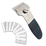 Stainless Steel Razor Scraper with Rhino-Grip + 10 Blades