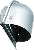 ワールド SUS304ステンレス D型フード付ガラリ 強制換気用φ150mmFD(防火ダンパー)付 アミ無・水止め無 H/L(ヘアーライン)クリアー WDGT-150V