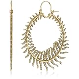 Mizuki 14k Large Round Quill Diamond Hoop Earr