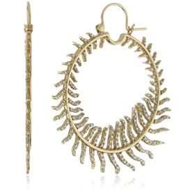 Mizuki 14k Large Round Quill Diamond Hoop Earrings