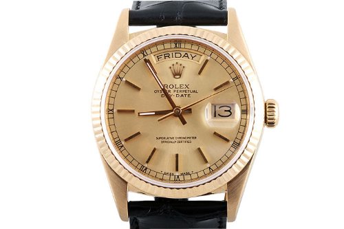 Best Price Rolex Mens Yellow Gold President Champagne Dial Fluted Bezel