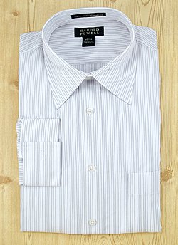Don't miss Harold Powell Navy Stripe French Cuff Dress Shirt