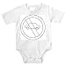Onesie with board, banner, black and white, indication, symbol, no cars allowed, sign, traffic
