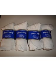 Diabetic CREW Socks MEN XL, sock size 13-15, 1 dozen Pairs, white by Factory Direct