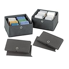 WENKO 4260030100 Schubladenorganizer Libert� - 2er Set, atmungsaktives Vlies, je 28 x 13 x 28 cm, grau
