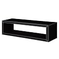 Small Rectangle Faux-Leather Wall Shelf - Black