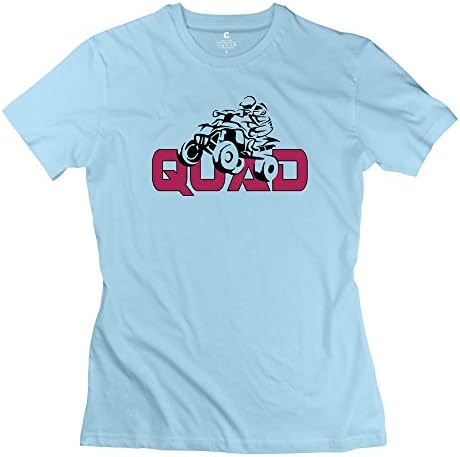 Serlina Women's Quad Cotton Crew Neck Short Sleeve T-Shirt Tee SkyBlue XL