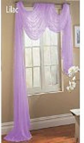 Redbirdlinen 1pc Lavender Sheer Valance Scarf 216" Long Beautiful Elegant Voile Topper