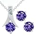 2.25 Ct Round Purple Amethyst .925 Silver Pendant title=