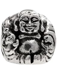 Silverado Happy Buddha Silver Charm - Fits On Pandora Chamilia And Troll Bracelets