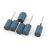 uxcell 軸付砥石　3mmの柄　12mmのシリンダヘッド　ブルー　ゴム　6本入り　研磨