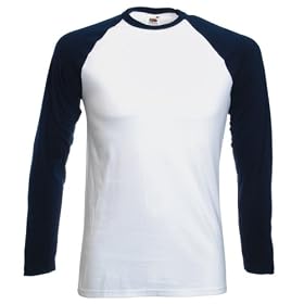 Long Sleeve Fruit of the Loom Baseball T-Shirt - 6 Colours