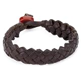 Lucky Brand Cross Culture Brown Leather Braided Cuf