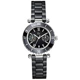 Guess Collection Women's G35003L2 Ceramic Swiss Quartz Watch with Black Dial
