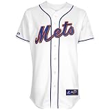 Men's New York Mets Cooperstown Rc Synthetic Replica Baseball Jersey,White,Large