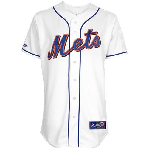 Men's New York Mets Cooperstown Rc Synthetic Replica Baseball Jersey,White,Large