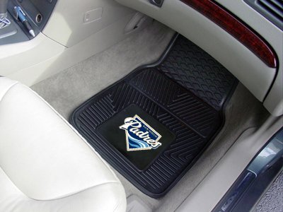A Set of 4 MLB Universal Fit Front and Rear All-Weather Floor Mats - San Diego Padres