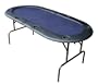 Texas Hold'em 2 Folds Poker Table w/ Folding Legs 8 Players (Blue Felt)