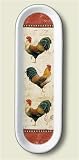 Spoon Rest ~ Majestic Roosters ~ 11 inches x 3.5 inches ~ heavy ceramic ~ code 187