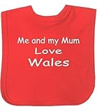 Me and my Mum Love Wales Velcro Baby Bib in 9 Colours - 100% Cotton by Niccolas B