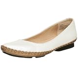  : indigo by Clarks Women's Peony Flat,White Metallic,6 M