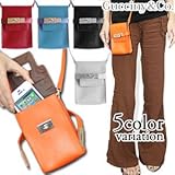 かわいい ガジェットケース ガジェットポーチ 人気　Gucciny&Co ブランド レディース 女性 iPhone iphone4 エクスペリア スマートフォンケース ケース スマホケース ガジェット スマホ ポーチ ネックストラップ 携帯ケース 小銭入れ パスケース 定期入れ 小物入れ (オレンジ)