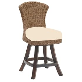 Padma's Plantation Bahama Breeze Abaca and Mahogany Swivel Counter Stool by Amazon
