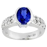 18K White Gold Tanzanite and Diamond Ring