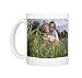 mother and 2yr old son looking at Wasp Spider in garden Kent UK summer Photo Mugs