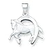 Sterling Silver Horse in Horseshoe Pendant with 20 inch Sterling Silver Chain