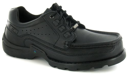 Pod "Joplin" Mens Leather Lace Up Moccasin Shoes - Black