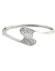 Sterling Silver CZ Bangle Bracelet