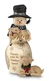 BirchHeart 6.25-Inch Tall Snowman Holding Fawn, Reads BirchHeart 6.25-Inch Tall Snowman Holding Fawn, Reads