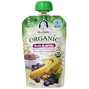 Gerber Organic 2nd Foods Pouches, Banana, Blueberry, Blackberry Oatmeal, 3.5 Ounce, 12 count