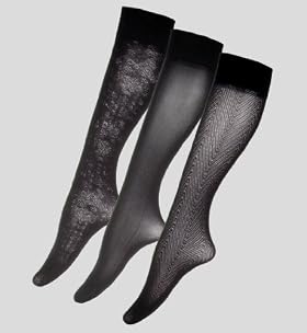 3 Pairs of Assorted Sheer Knee Highs