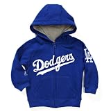 Majestic L.A. Dodgers Preschool Royal Blue Full Zip Hoody Sweatshirt, 4